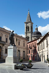 Sulmona , square with statue of poet Ovid