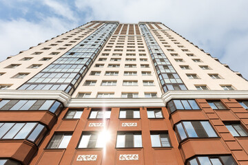 Fototapeta premium facade of a multistory building from bottom to top