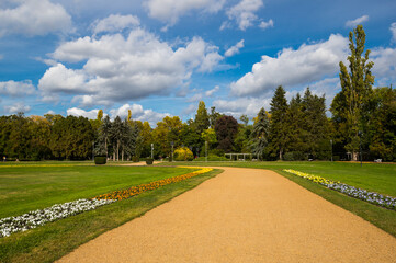 View of city park in Budapest, Hungary