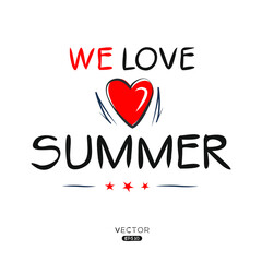 Creative summer lettering, Can be used for stickers and tags, T-shirts, invitations, vector illustration.
