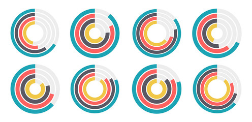 Fototapeta na wymiar Circle graph template. Vector illustration for workflow layout, diagram, number options, web design. Vector business infographic template for report, presentation in trendy pastel colors