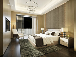 Fototapeta na wymiar 3d render of hotel room
