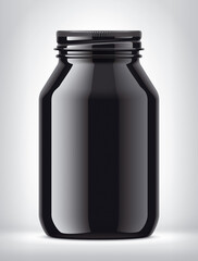 Black Jar on Background. 