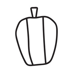 Pumpkin black and white icon. Doodle Pumpkin sketch. Vector illustration of vegetable outline.