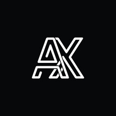 Letter AX or XA creative modern icon logo with black background