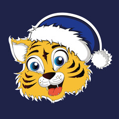  New Year's ,New Year's tiger 2022, illustration of a tiger, card