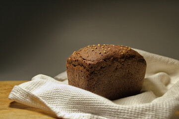 Freshly baked black bread