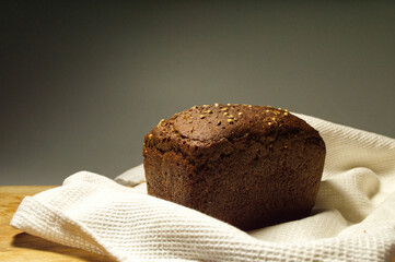 Freshly baked black bread