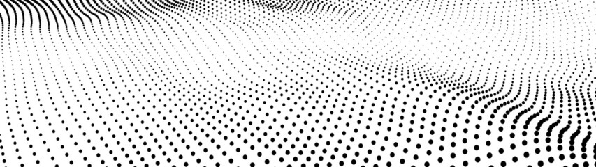 Abstract digital wave of particles. Network connection structure. Futuristic point wave. Large amount of data. Abstract background. Vector