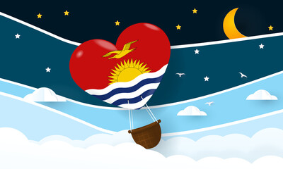 Heart air balloon with Flag of Kiribati for independence day or something similar
