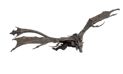 master dragon is flying and looking down