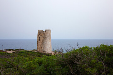Fototapeta na wymiar Tower of Capo Mannu at Sardinia, Italy