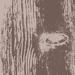Vector background with wood texture. A cut of an old board with a knot. Wallpaper. Minimalism. Retro. Brown and beige