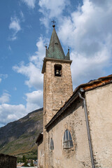 Fototapeta premium church in a village in the Alps in France in summer