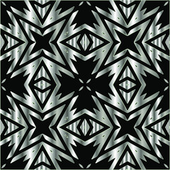  metal pattern on a black background. pattern for fabric, wallpaper, packaging. Decorative print.