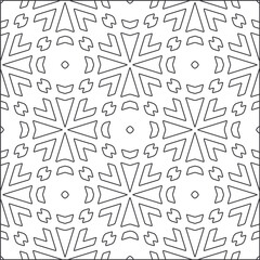 Vector pattern with symmetrical elements . Repeating geometric tiles from striped elements.Monochrome stylish texture.Black and 
white patterns for wallpapers and backgrounds.
