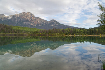 Lake Patricia with Pyramid Mountain in the Background