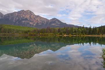 Lake Patricia with Pyramid Mountain in the Background