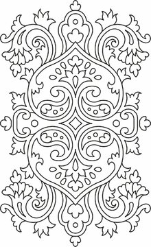 Floral Design , Embroidery Pattern. Black And White , And Stock Illustration Hand Drawn. Fantasy Flowers Leaves. T-shirt Designs. Royalty Free Cliparts, illustration