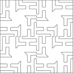 
Vector pattern with symmetrical elements . Repeating geometric tiles from striped elements.