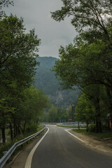 Fototapeta premium road morning in Alps
