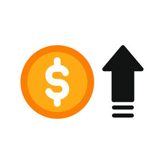 money sign with arrow up icon