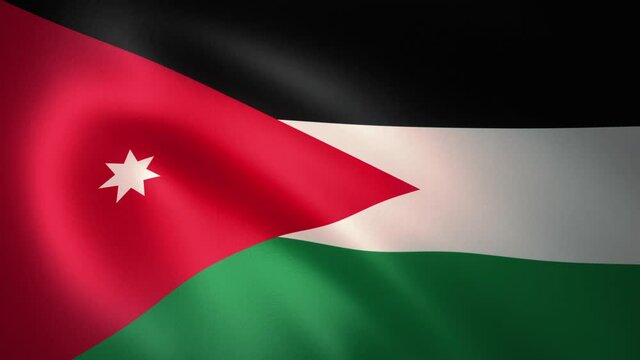 Flag of Jordan Waving in the Wind (LOOP)