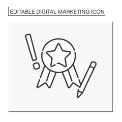  Digital marketing expert line icon. Campaigns for creating and publishing written and visual content.Digital marketing concept. Isolated vector illustration. Editable stroke