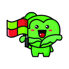 cute cabbage as line judge icon illustration vector graphic