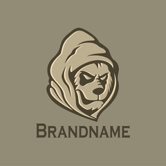 Panda head logo hooded.