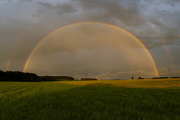 Double Rainbow during the Sunset