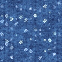 Seamless blue floral background pattern