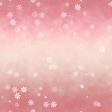 Seamless pink gradient background with white flowers