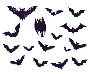 Bats Objects Vector Signs Symbols  Illustration With White Background