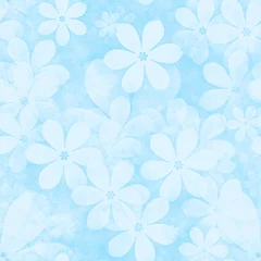 Seamless pastel light blue floral background