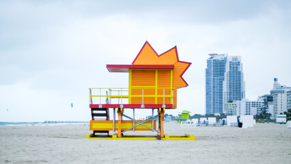 Orange Lifeguard Station Side