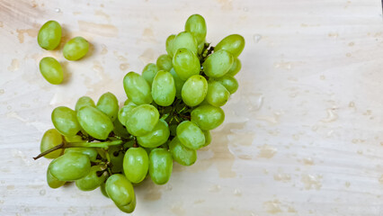 The Natural fresh green grapes close-up. Bunch of grapes.