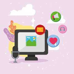 Computer microphone and icons