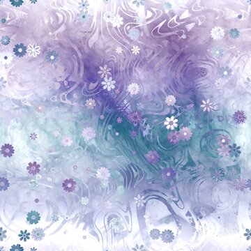 Seamless purple floral background pattern