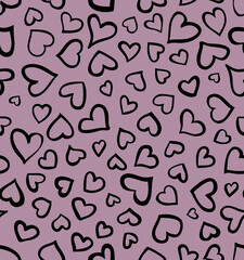 Vector seamless pattern. Pastel heart white background. Sweet wallpaper for a website , valentine concept.