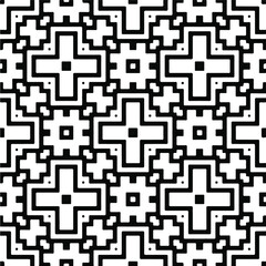 Seamless vector pattern in geometric ornamental style. Black pattern.