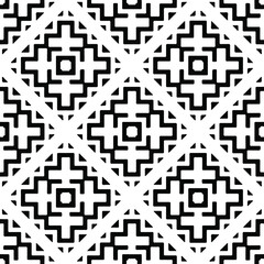 Seamless vector pattern in geometric ornamental style. Black pattern.
