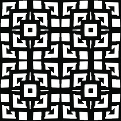 Seamless vector pattern in geometric ornamental style. Black pattern.