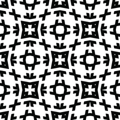 Seamless vector pattern in geometric ornamental style. Black pattern.