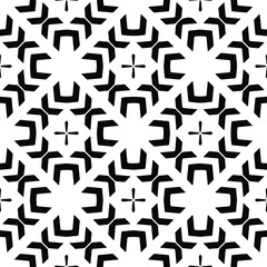 Seamless vector pattern in geometric ornamental style. Black pattern.