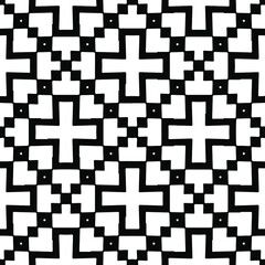 Seamless vector pattern in geometric ornamental style. Black pattern.
