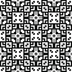 Seamless vector pattern in geometric ornamental style. Black pattern.
