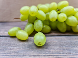 The Natural fresh green grapes close-up. Bunch of grapes.