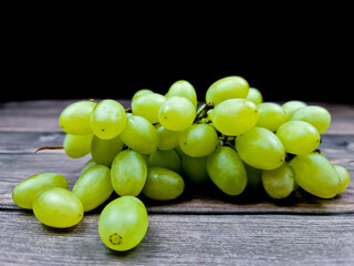 The Natural fresh green grapes close-up. Bunch of grapes.