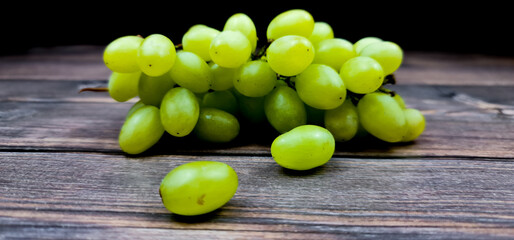 The Natural fresh green grapes close-up. Bunch of grapes.